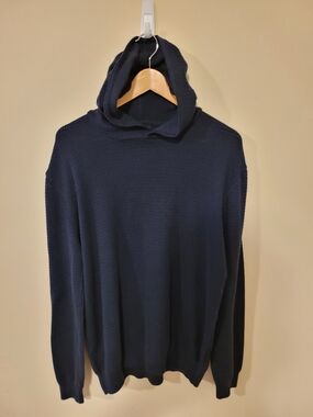 Vintage Colin's Since 1993 Men's Navy Hooded Knit Sweater - Classic Pullover XL